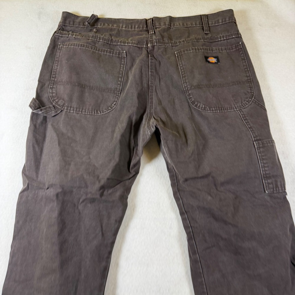 Dickies Mens Carpenter Pants Faded Brown Workwear Utility Trousers 38x29
